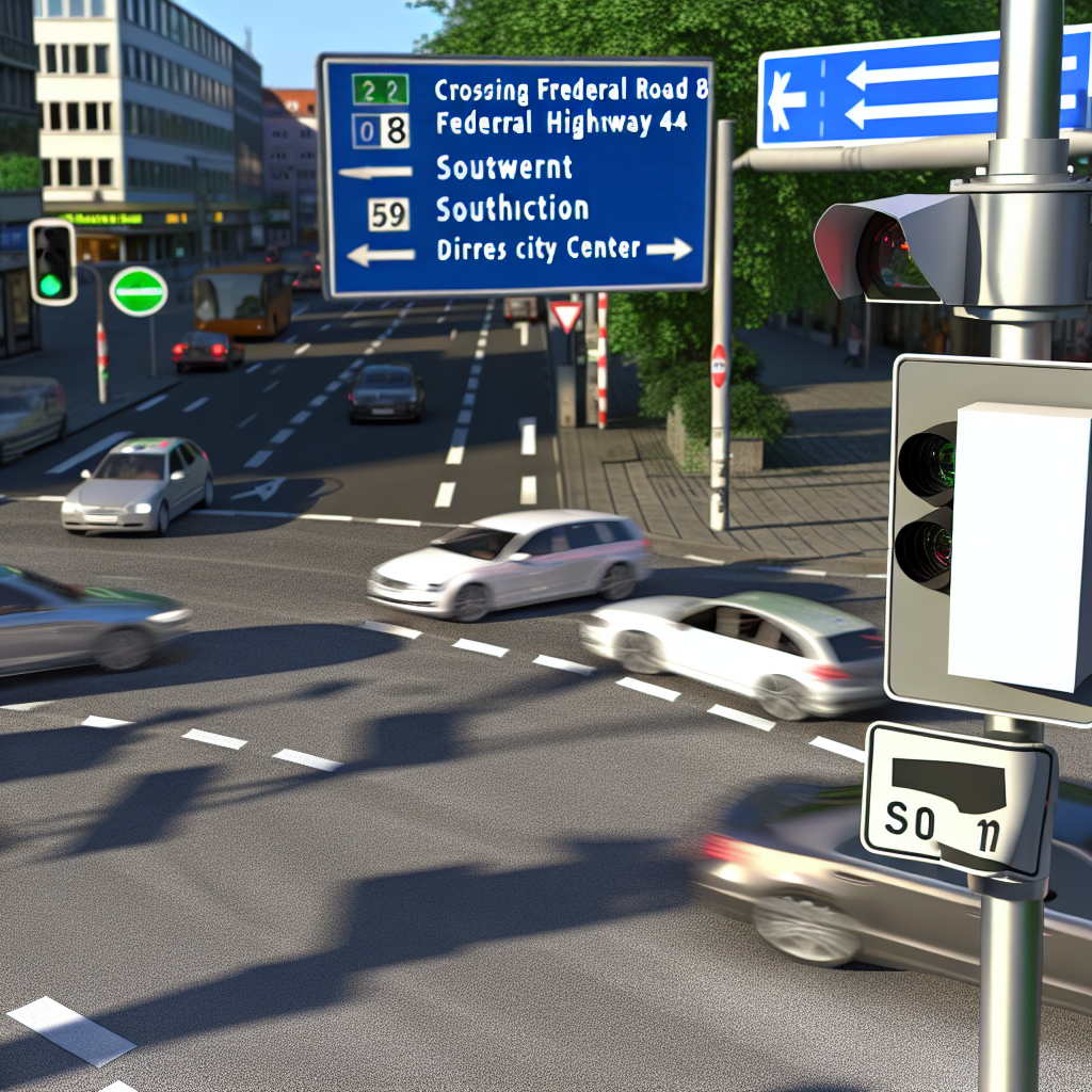 Messstelle Düsseldorf, Überfahrt Bundesstr. 8 / Bundesautobahn 44, Südwestlicher Knoten, FR Innenstadt